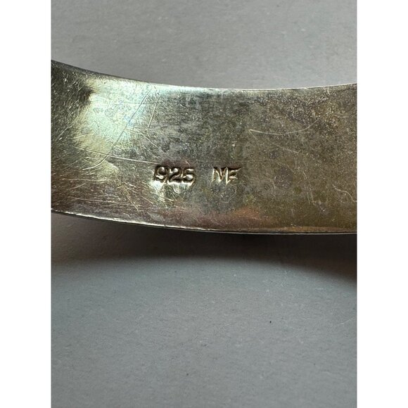 Vintage Estate Sterling Silver 925 Wide Hinged Bangle Bracelet 7.5” 14.3g - Picture 5 of 8